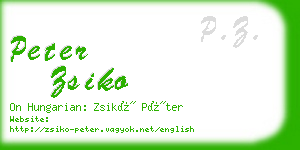 peter zsiko business card